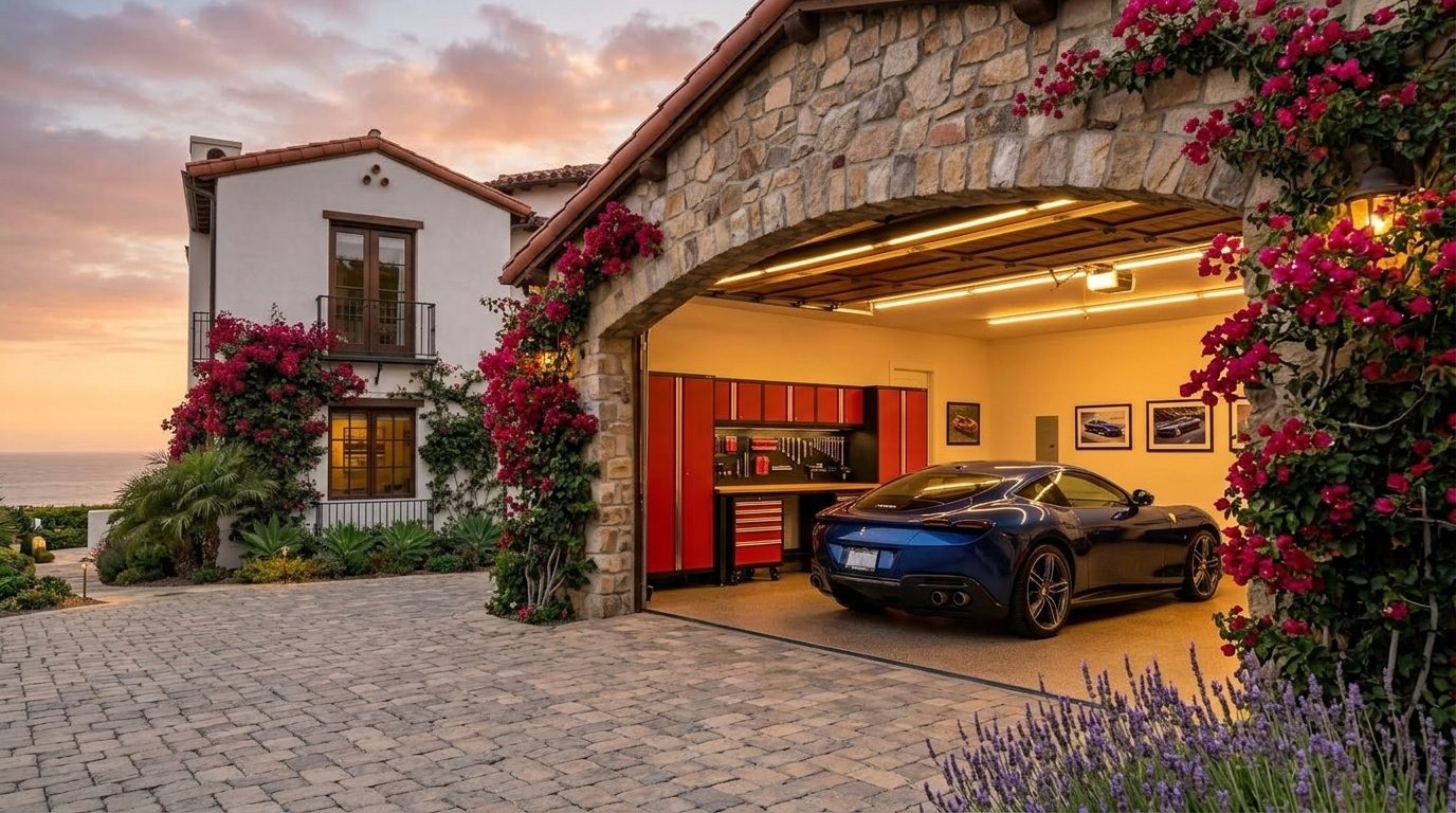 Perron Garage Door Service Garage Door Gliding Open Revealing Warm Illuminated Interior